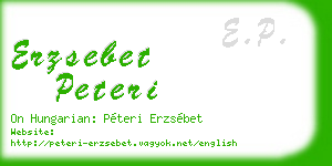 erzsebet peteri business card