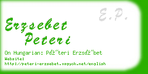 erzsebet peteri business card